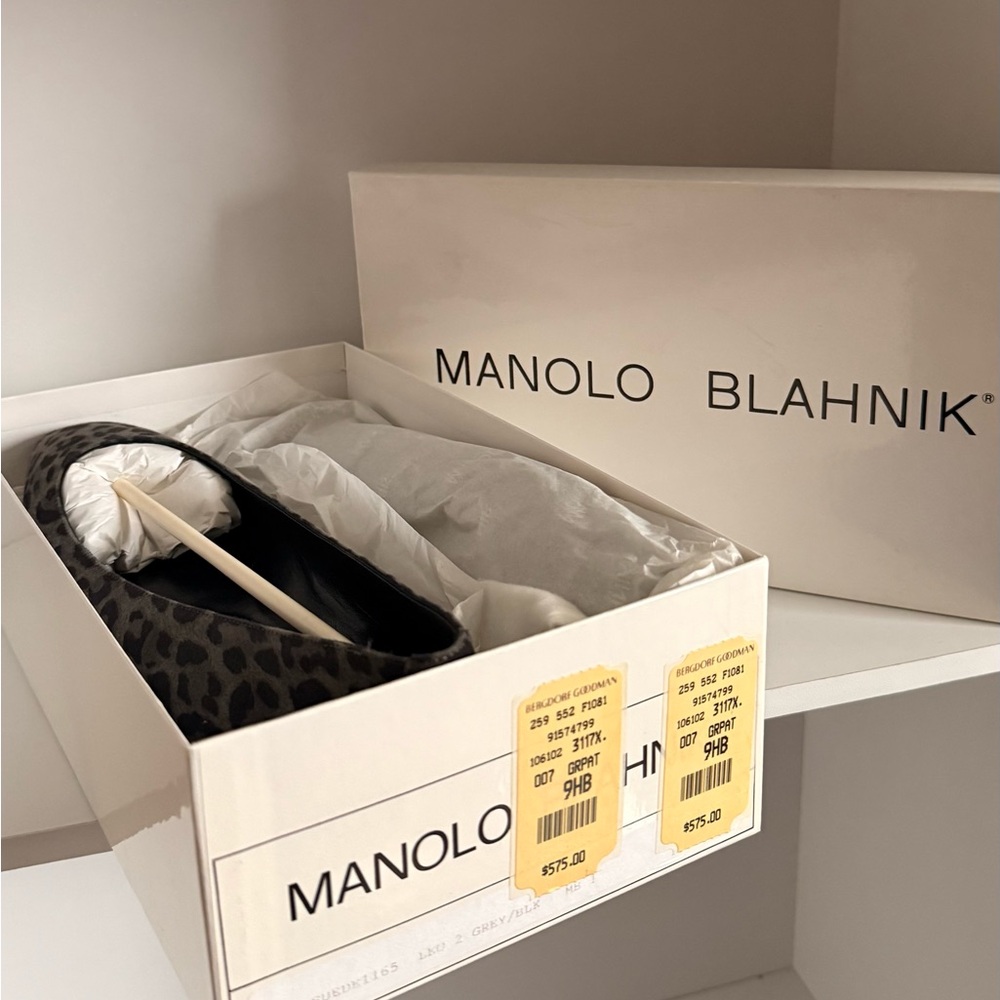 MANOLO BLAHNIK ‘Leo’ Suede Flats – Grey Leopard | EU 39.5 / US 9 - Picture 10 of 12